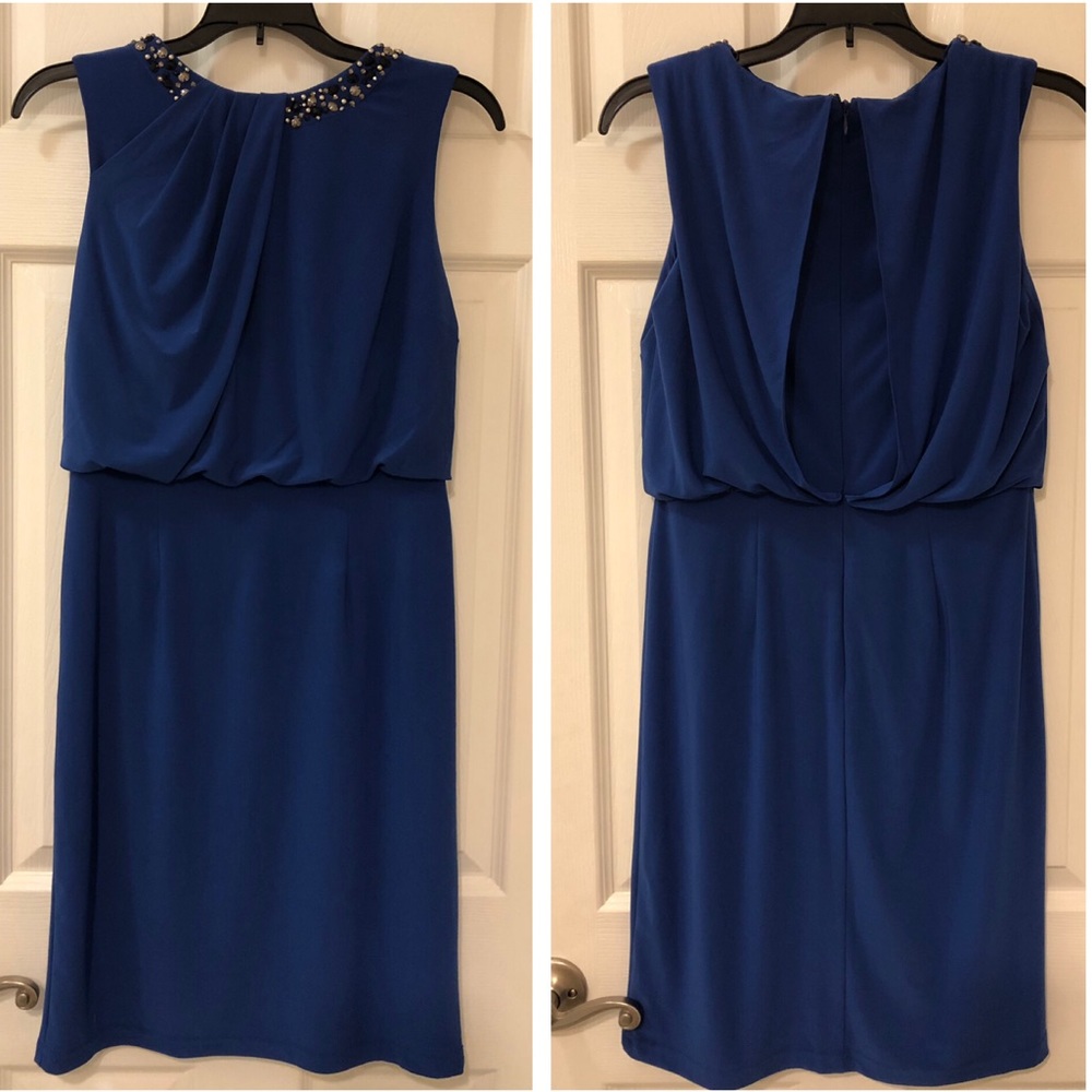 Adrianna Papell Draped Beaded Dress